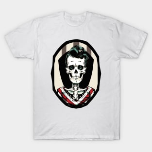 Fun Patriotic Rockabilly Skeleton T-Shirt